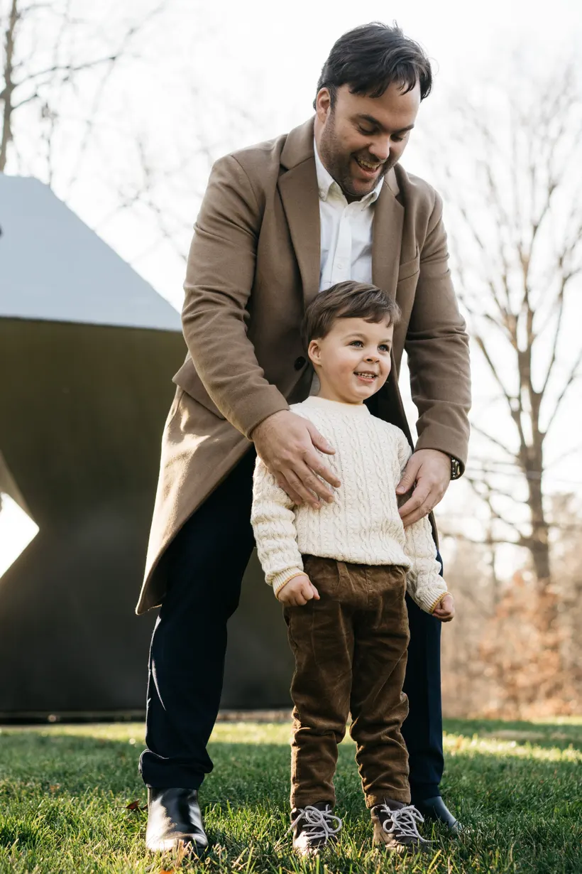 Casey with his son in Philadelphia
